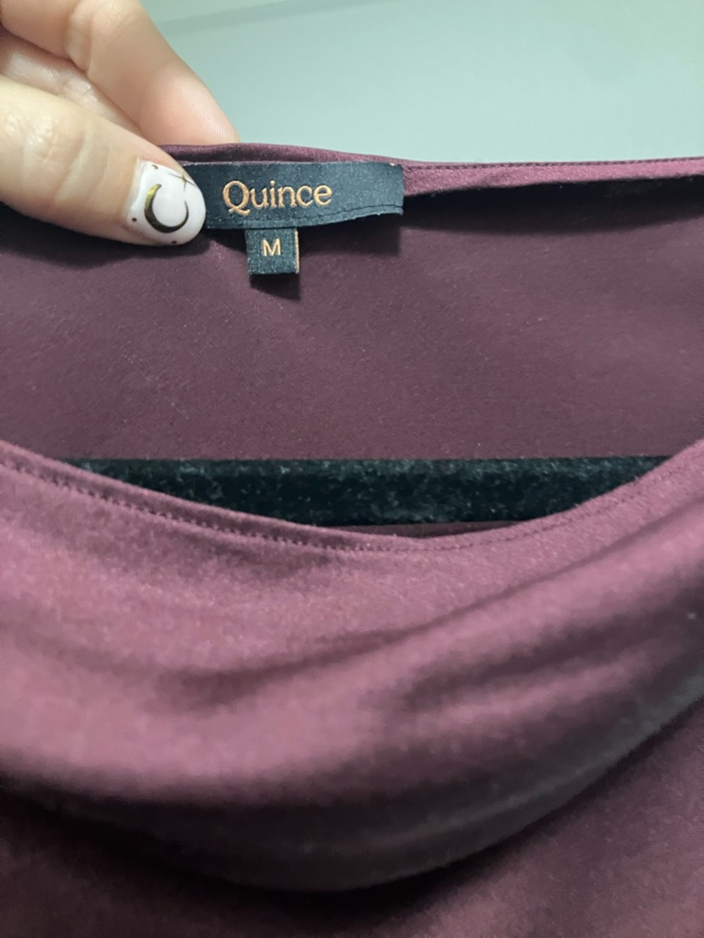 Quince 100% washable silk, long sleeve, mini dress wine, tasting medium - Picture 6 of 7